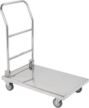 150KG Stainless Steel Platform Trolley Folding Handle
