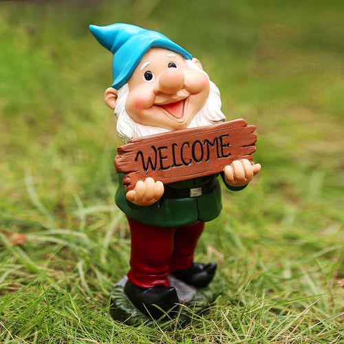 Garden Gnome Statue Resin Waterproof Outdoor Lawn Decor