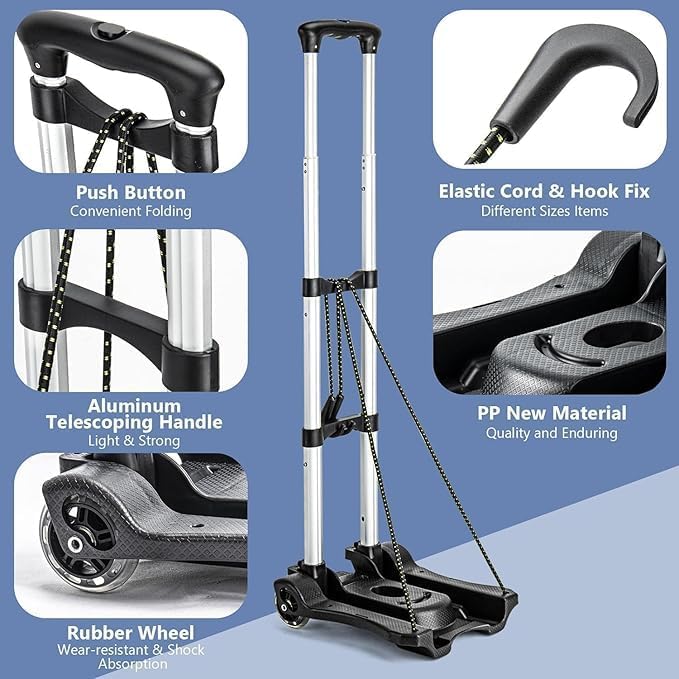 Folding Sack Barrow Trolley 40KG 2 Wheel Compact Cart
