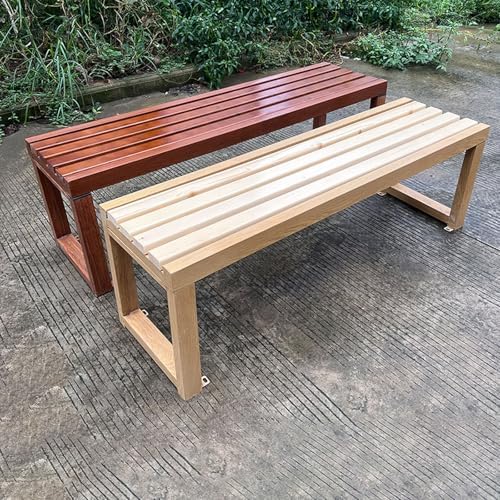 Solid Wood Garden Bench 100cm Backless Outdoor Patio Seat Brown