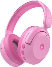 Kids Bluetooth ANC Headphones Safe Volume 60 Hour Battery Pink