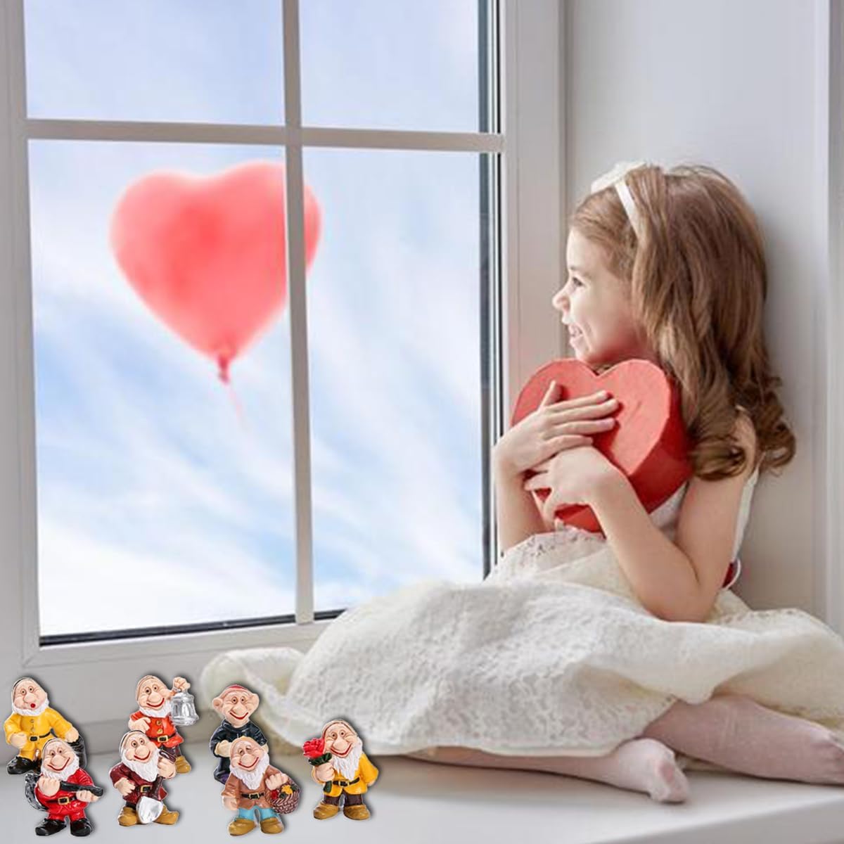7PCS Mini Gnome Figurines Resin Fairy Garden Decor Set