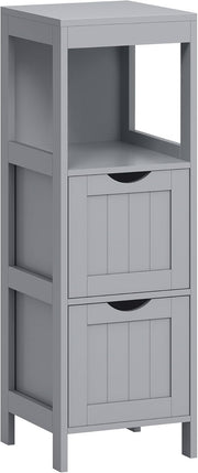 Bathroom Storage Cabinet Grey 2 Drawers Shelf Unit