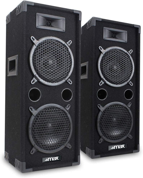 Dual 8 Inch DJ PA Speakers Pair 1600W Passive Karaoke Party Sound
