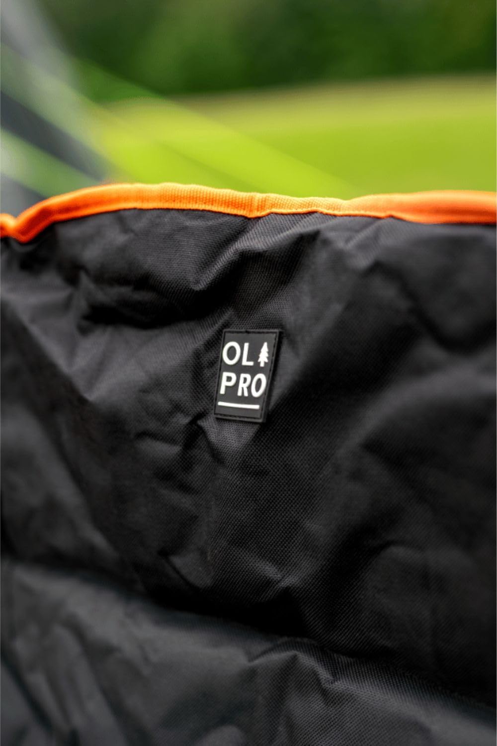 Padded Folding Camping Chair with Cooler Black Orange