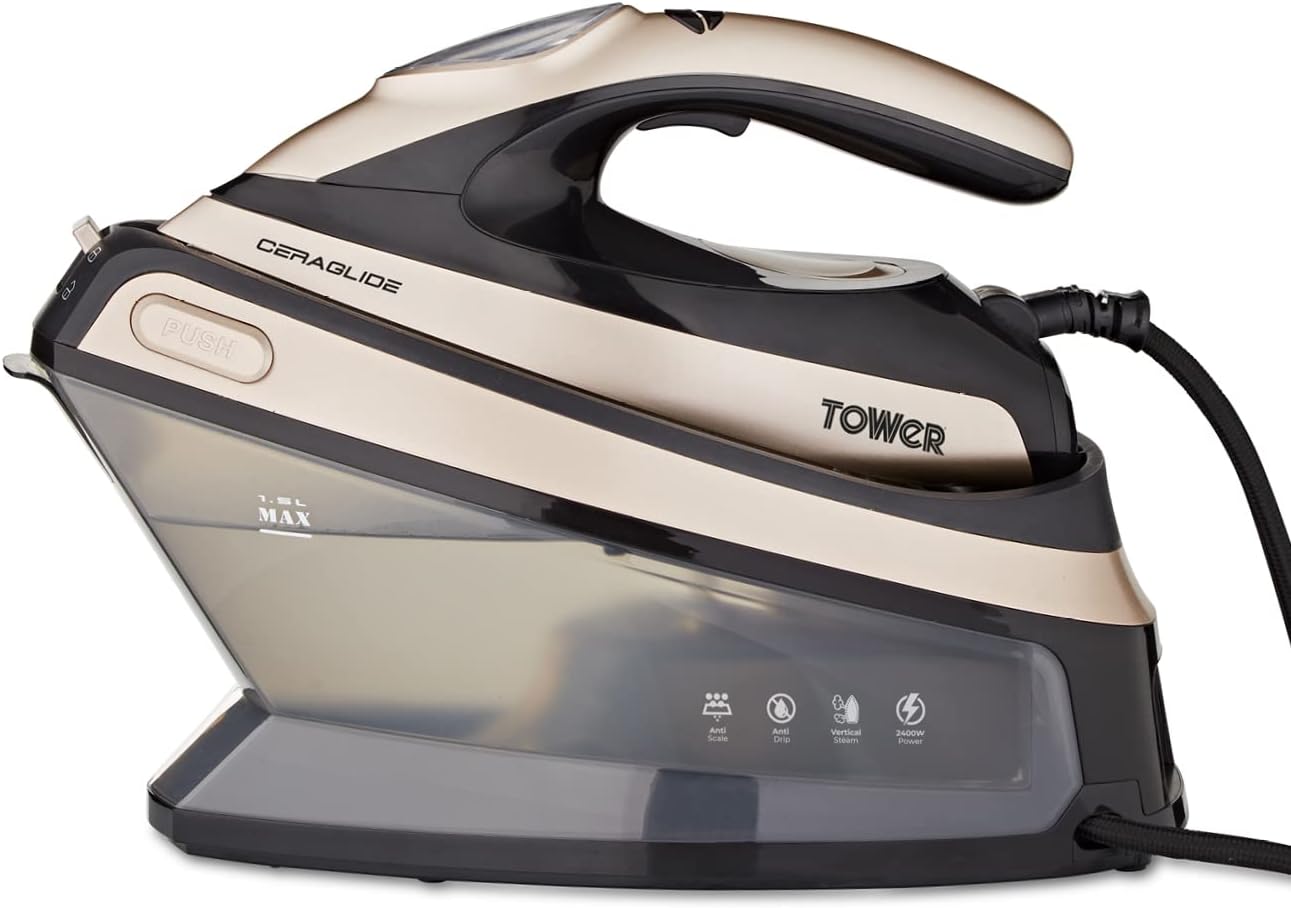 2400W Steam Generator Iron 4.5 Bar 1.5L Tank Ceramic Soleplate
