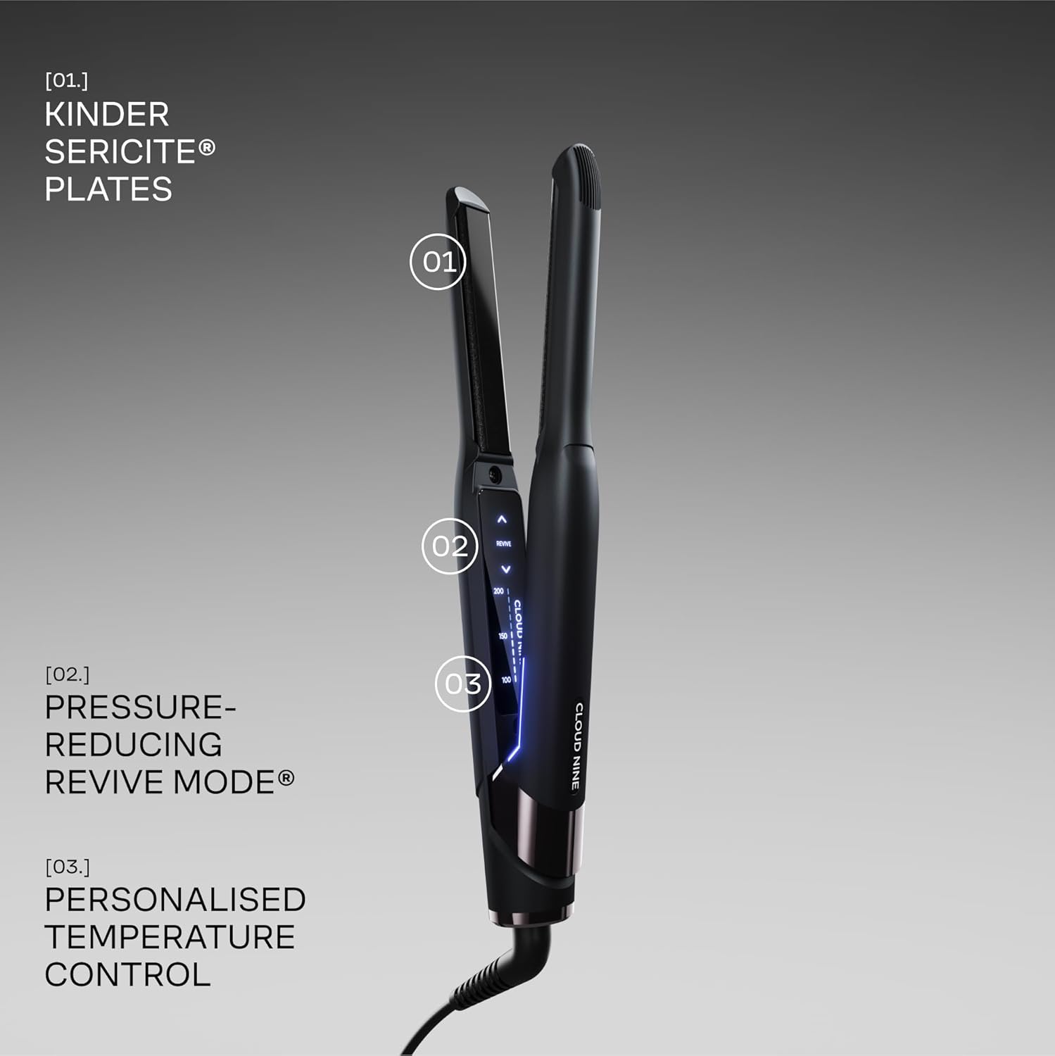 Slim Hair Straightener Mineral Plates Digital Temperature Control