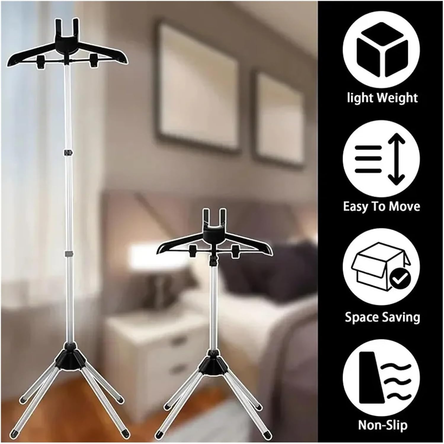 Adjustable Clothes Steamer Stand Foldable Garment Rack Hanging