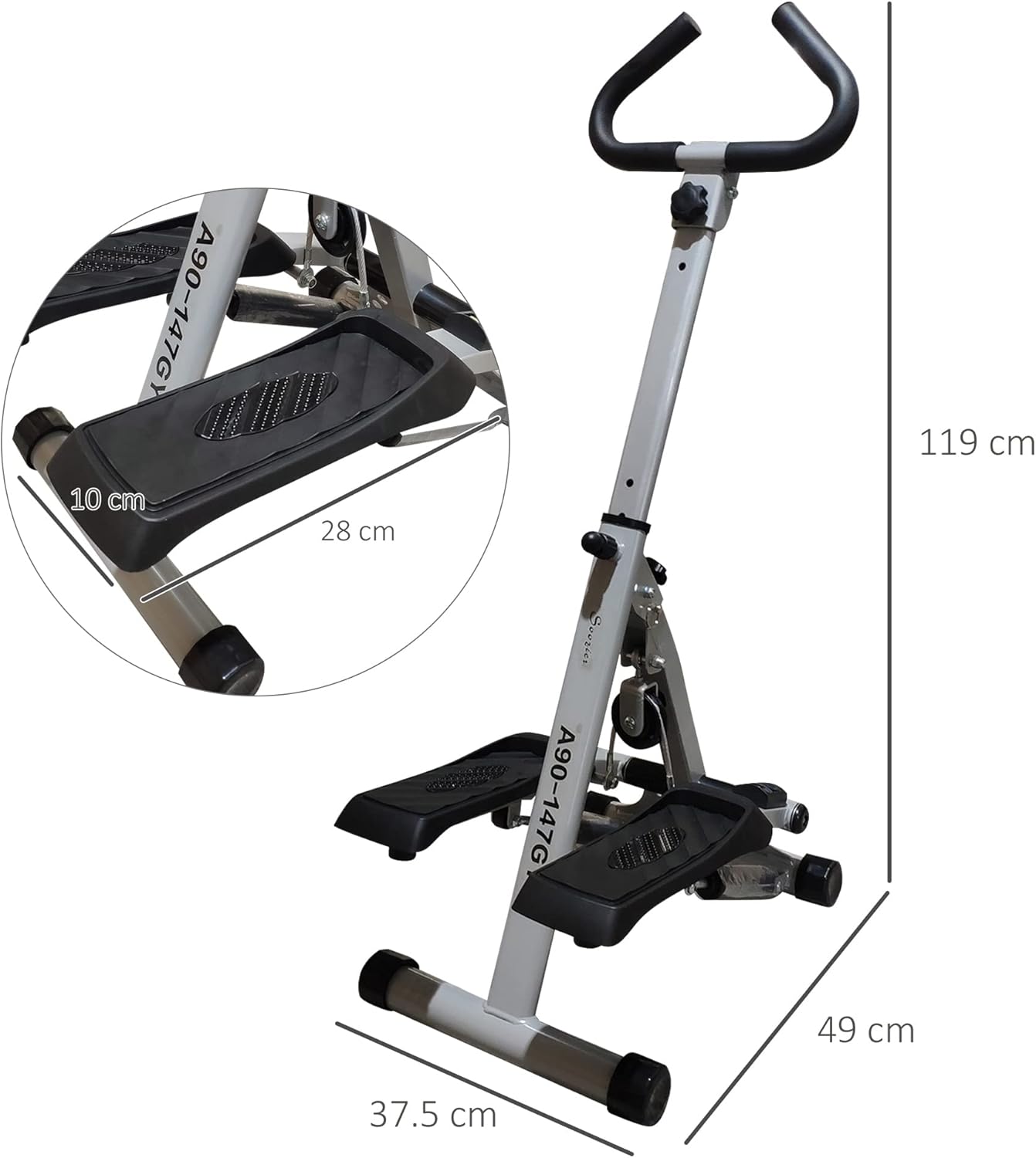 Stepper Machine with Handlebar Cardio Trainer LCD Display