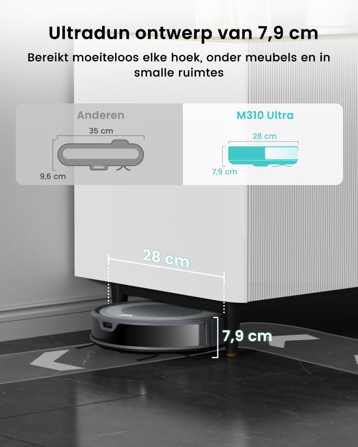 Robot Vacuum Mop 6000Pa Slim Laser Navigation 170Min Pet Hair