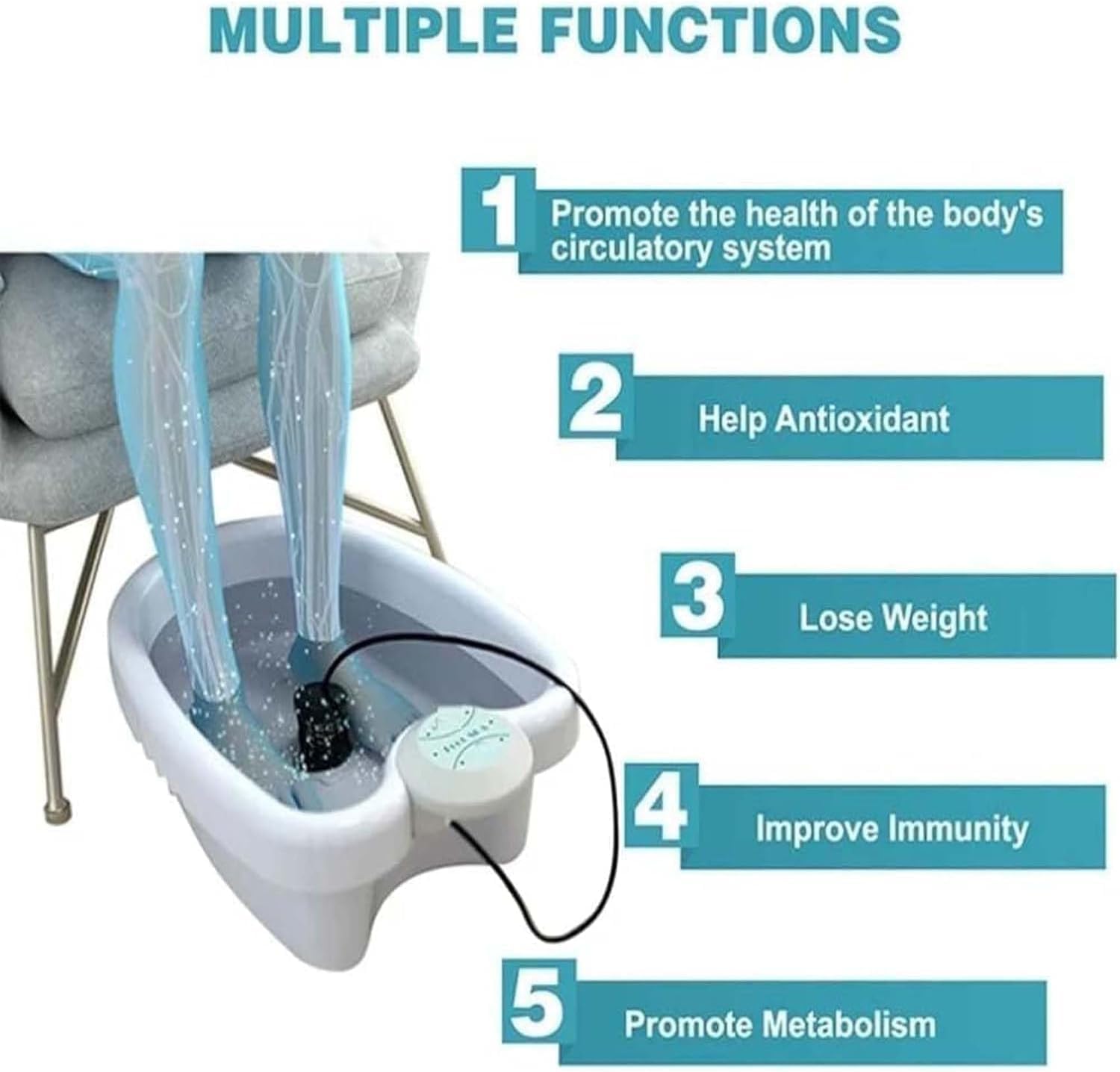 Ionic Foot Spa Detox Bath Machine with Basin Portable Relax