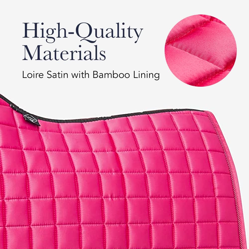 Luxury Satin Dressage Saddle Pad Bamboo Lined Secure Fit