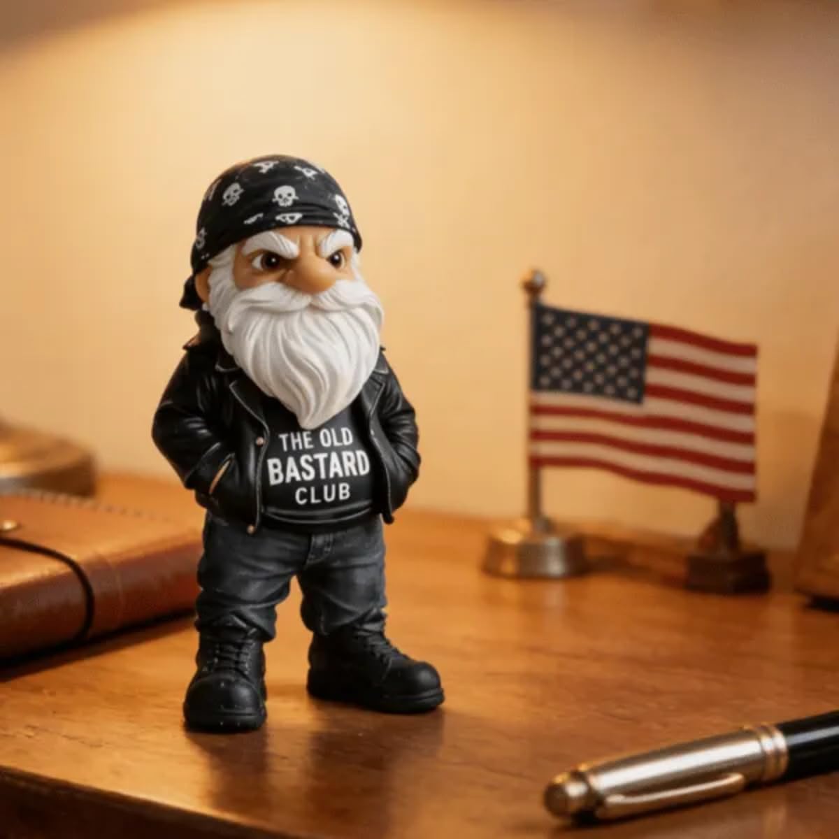 Funny Middle Finger Gnome Statue Grumpy Old Man Desk Decor Gift
