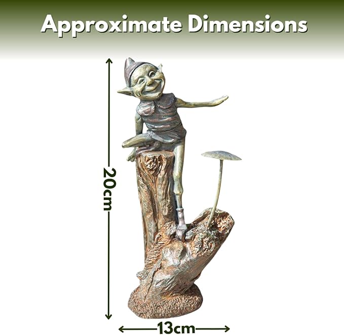 Fairy Garden Elf Statue Mushroom Resin Outdoor Patio Decor Ornament