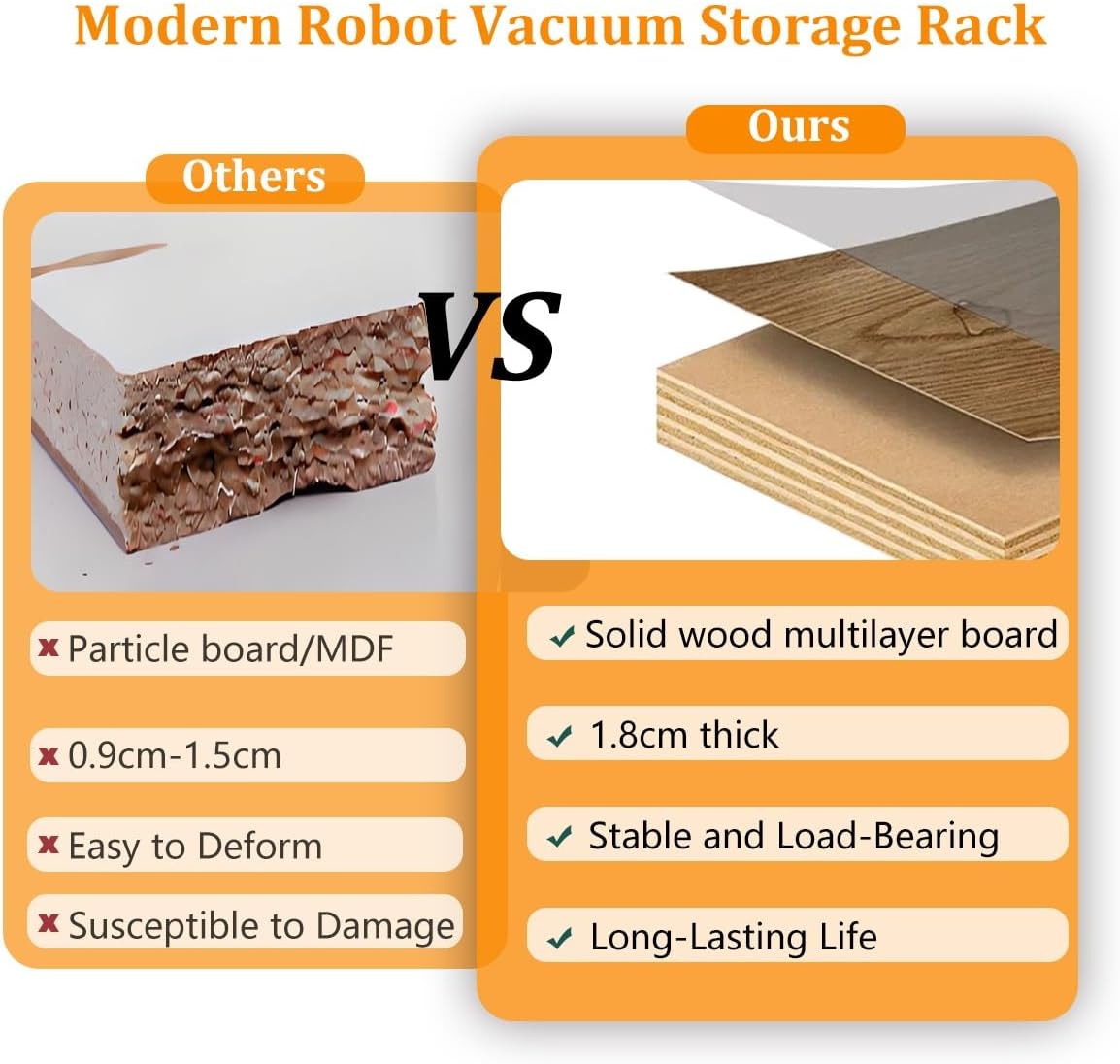 Robot Vacuum Storage Cabinet Wooden Side Table Drawer Wheels