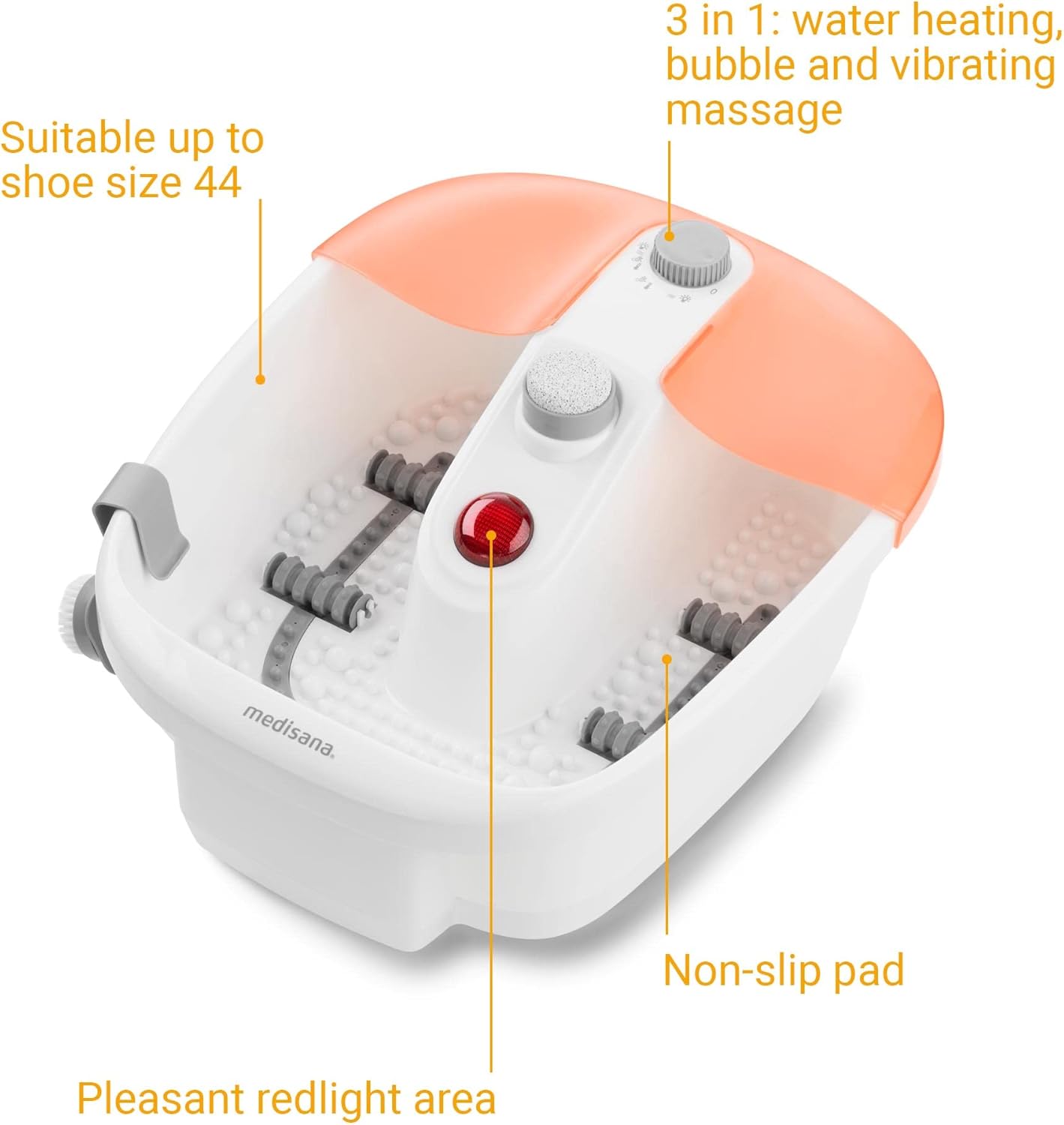 Foot Spa Bath Massager Heat Bubble Vibration Pedicure Tub