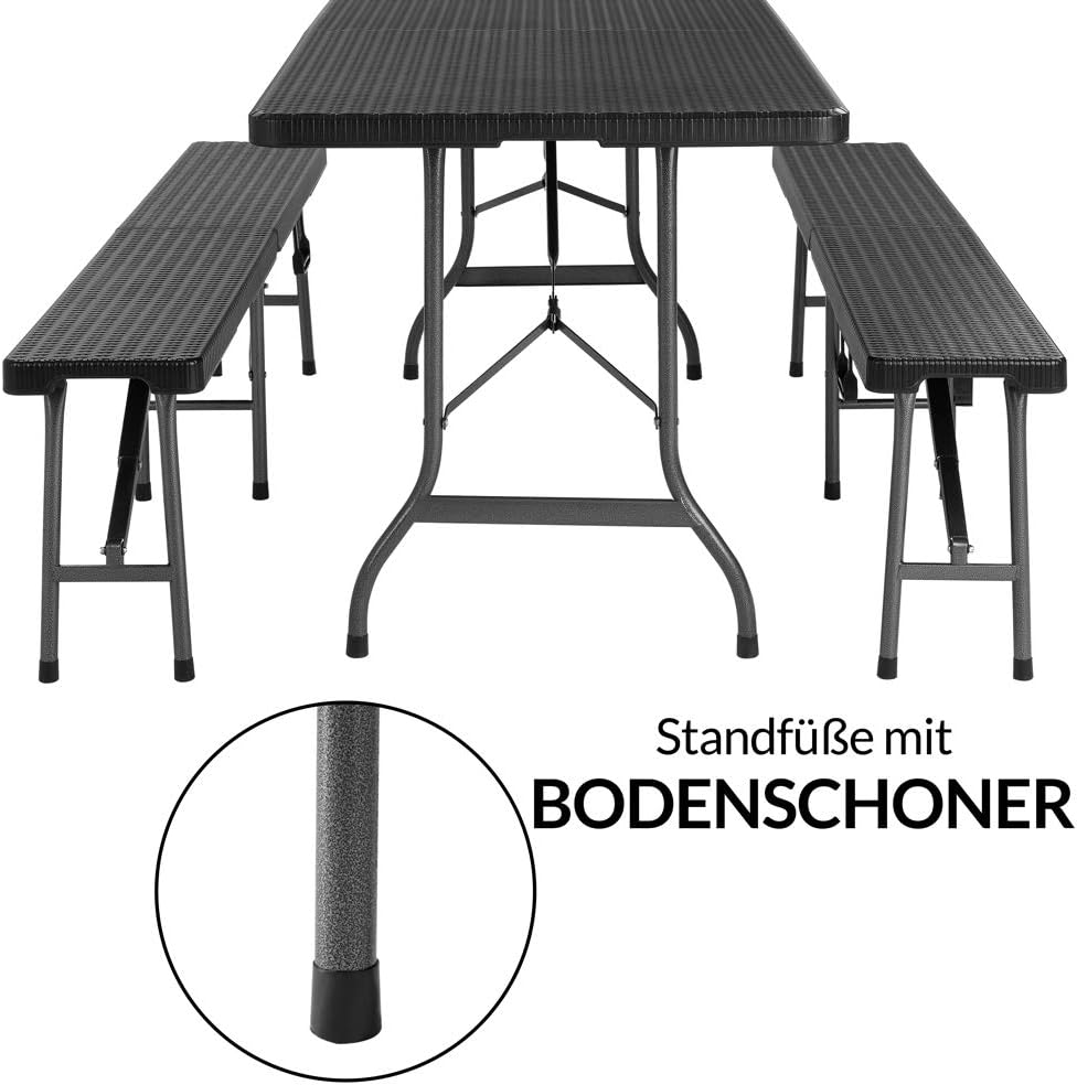 6FT Folding Picnic Table & Bench Set Portable Garden BBQ