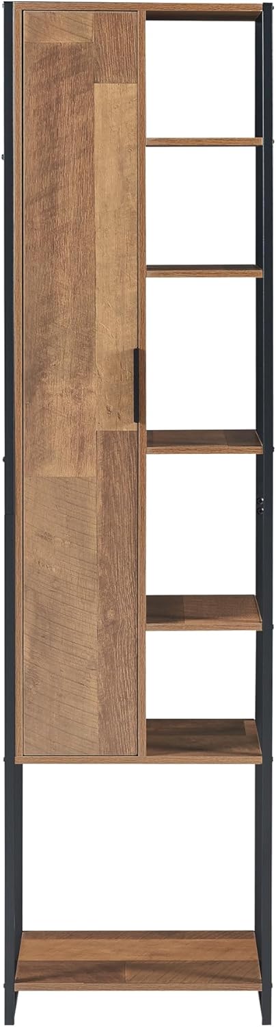 Walnut Tall Bathroom Cabinet 11 Shelf Storage Unit