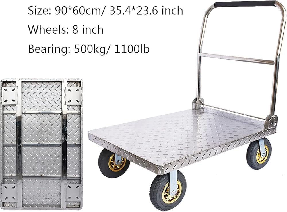Heavy Duty Stainless Steel Platform Truck Dolly Foldable