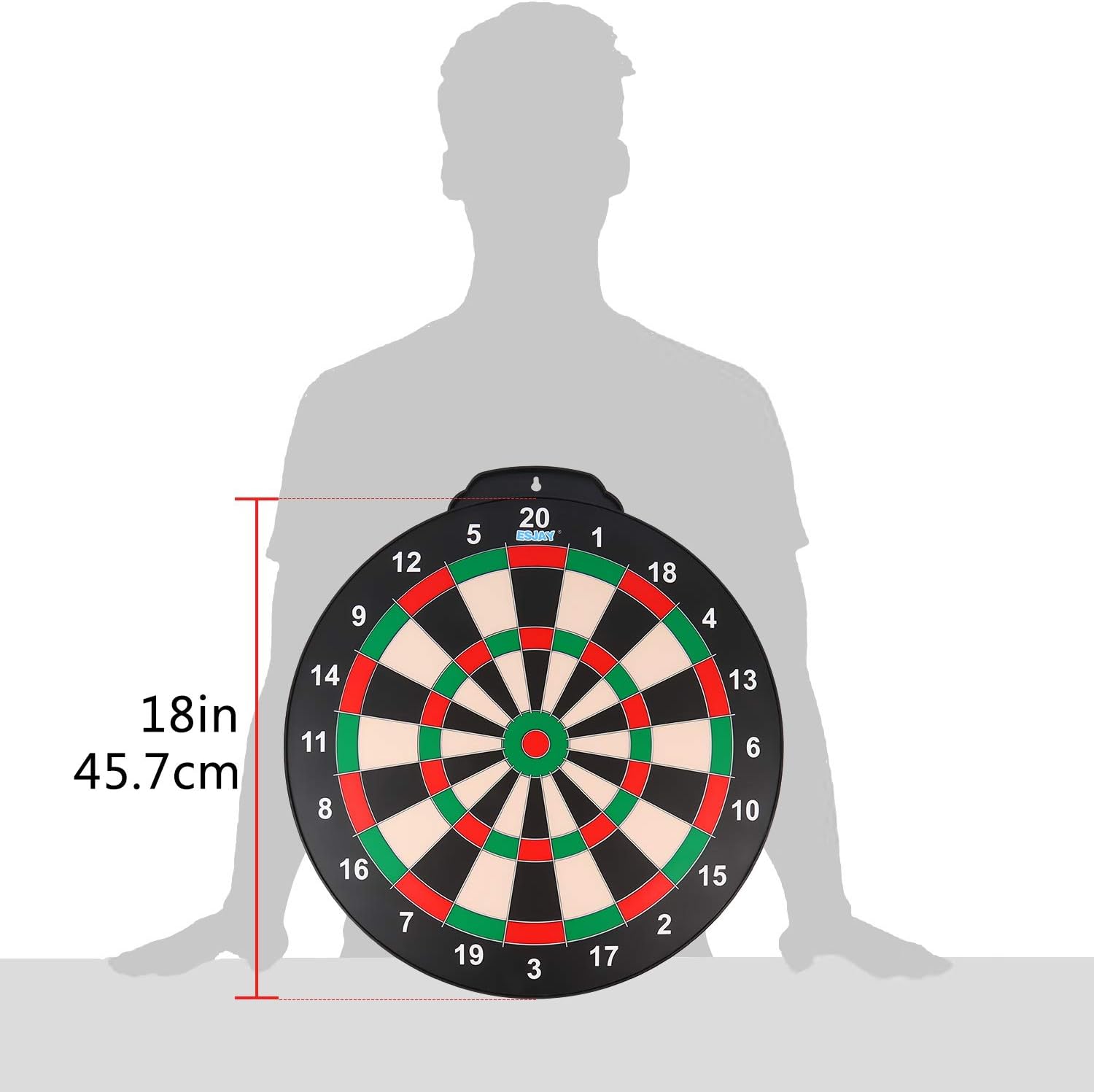 18in Magnetic Dartboard Set Double Sided Kids Game 12 Darts Safe