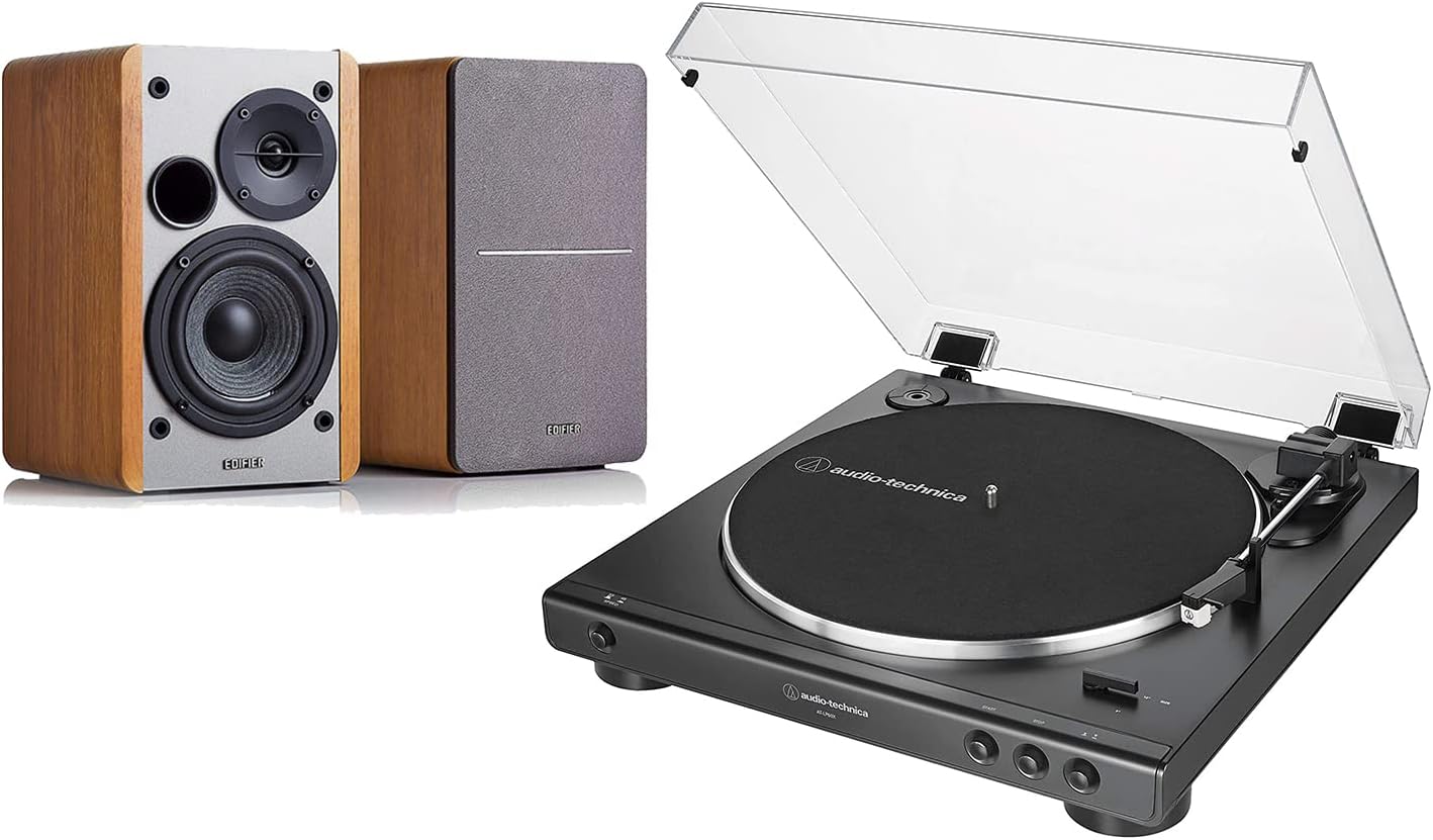Fully Automatic Turntable with Edifier R1280T Stereo Speakers Package