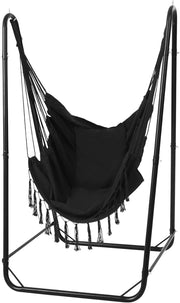 Black U Shaped Hammock Chair with Stand