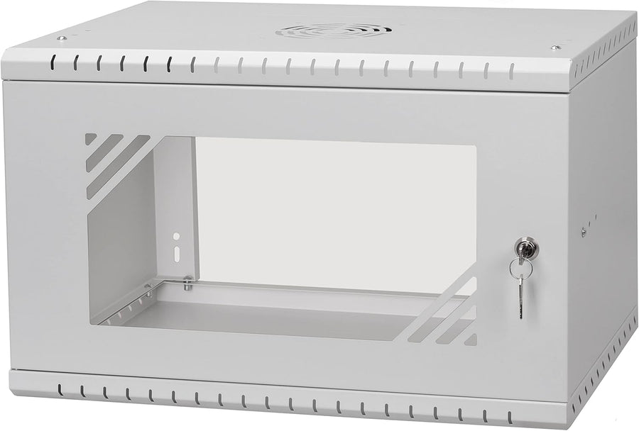 6U 19 Inch Server Rack Cabinet 450mm Glass Door Steel