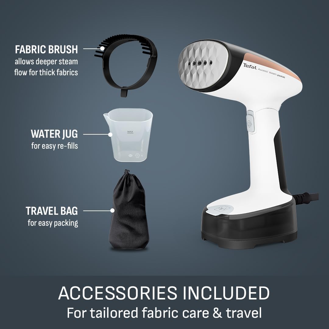 Compact Clothes Steamer Foldable 1300W Fast Heat 20g Steam