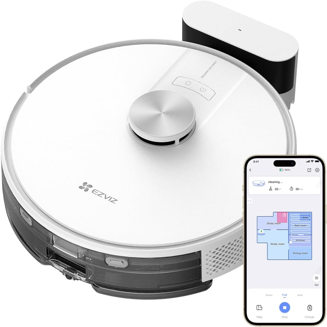 Robot Vacuum Mop 4000Pa LiDAR Mapping WiFi App Alexa Pet