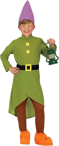 Boys Gnome Costume Hat Tunic Belt Kids Fancy Dress 10-12