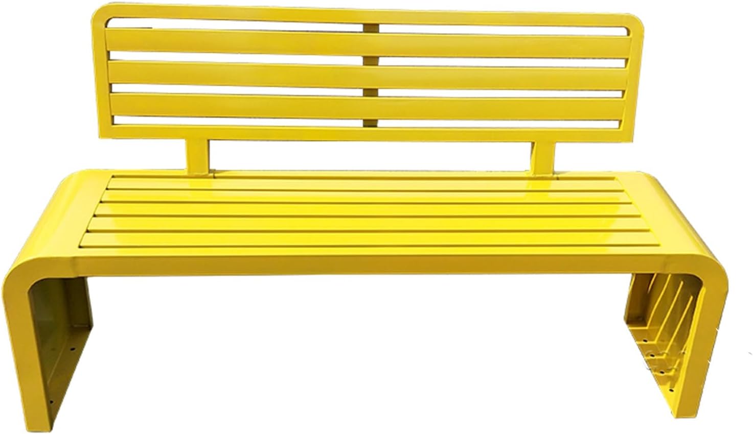 3 Seater Metal Garden Bench 150cm Weatherproof Patio Seat Yellow