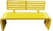 3 Seater Metal Garden Bench 150cm Weatherproof Patio Seat Yellow