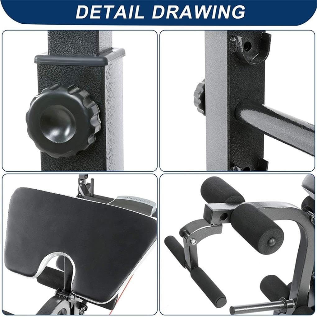 Adjustable Weight Bench Squat Rack Preacher Curl Leg Extension