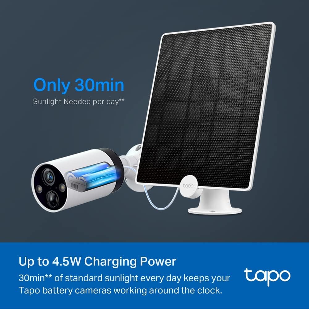 4.5W Solar Panel Camera Charger IP65 4m Cable Adjustable