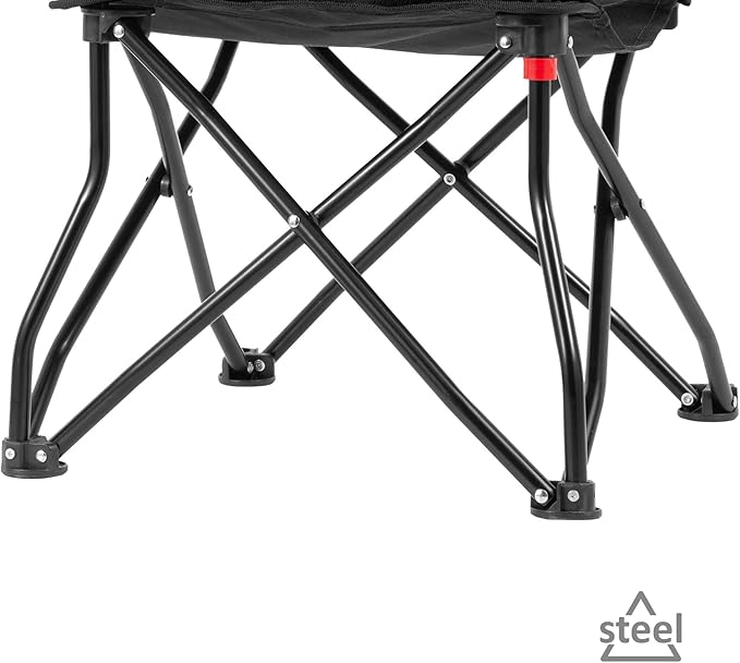 Portable Folding Camping Chair Wide Armrests Blue Black