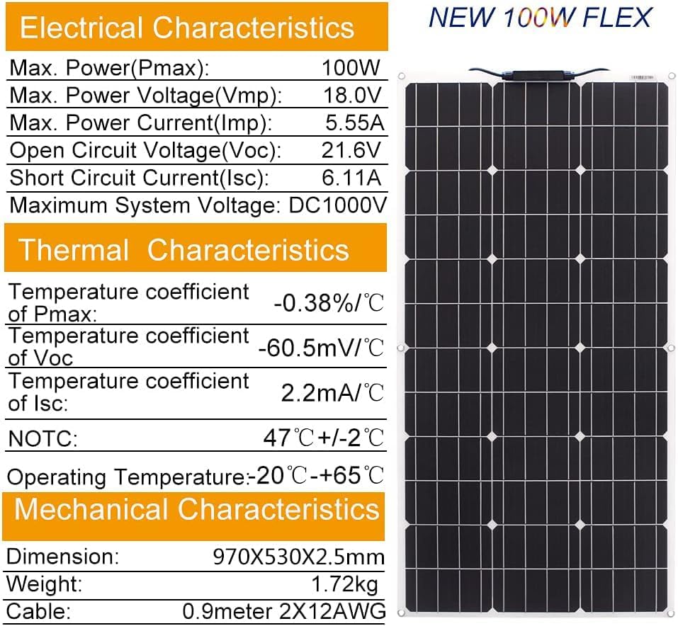 500W Flexible Solar Panel Kit 5x100W RV Boat 12V Charger
