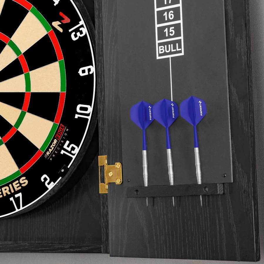 18in Dartboard Cabinet MDF Sisal Board Staple Free Pro Wall Mount