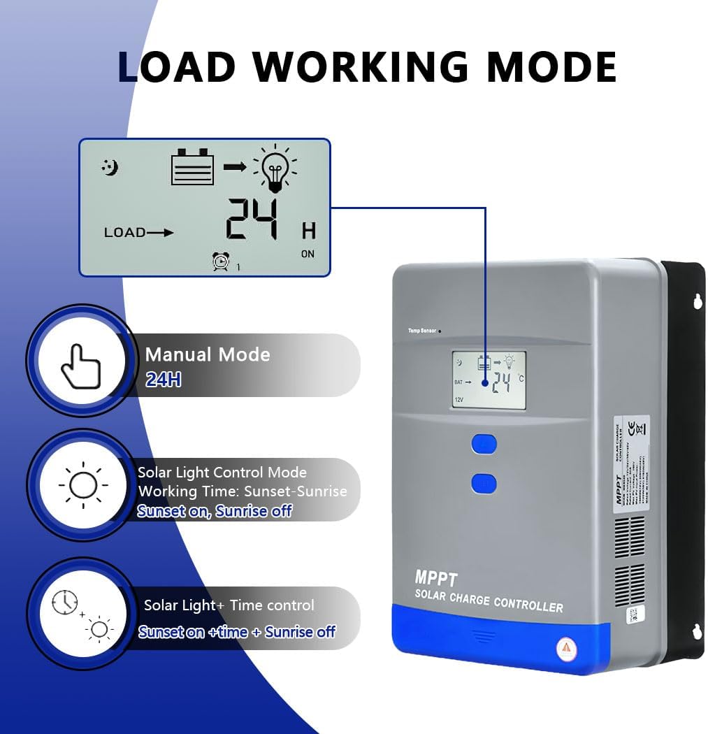 100A MPPT Solar Charge Controller LCD 12V 24V 48V