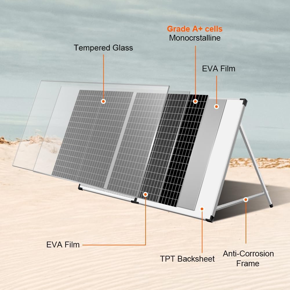 100W Foldable Solar Panel Kit 12V Portable Charger RV Boat