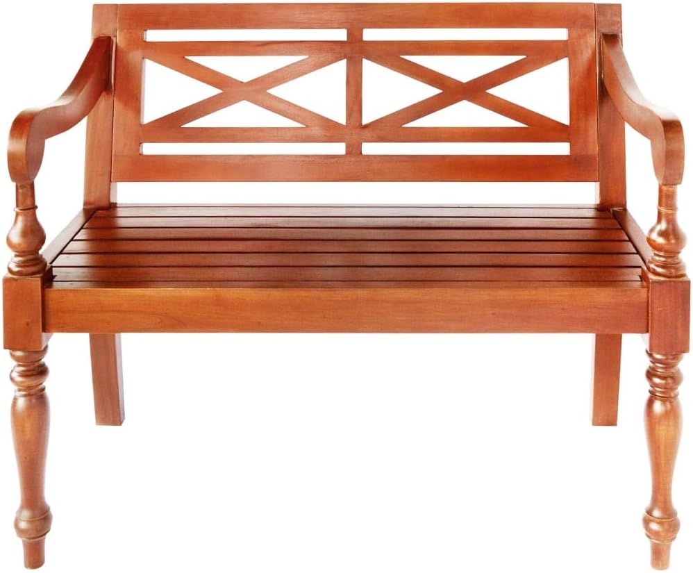Mahogany Wooden Garden Bench 98cm Outdoor Patio Batavia Seat