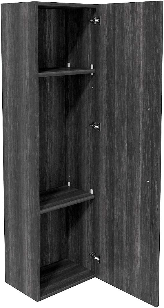 Grey Wall Mounted Tall Bathroom Storage Cabinet Soft Close