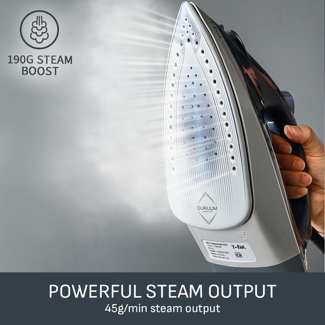2600W Steam Iron 190g Steam Boost Durilium Soleplate Auto Off