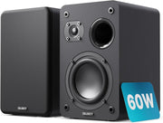HiFi Bookshelf Speakers Pair Passive Stereo 60W Wooden Audio