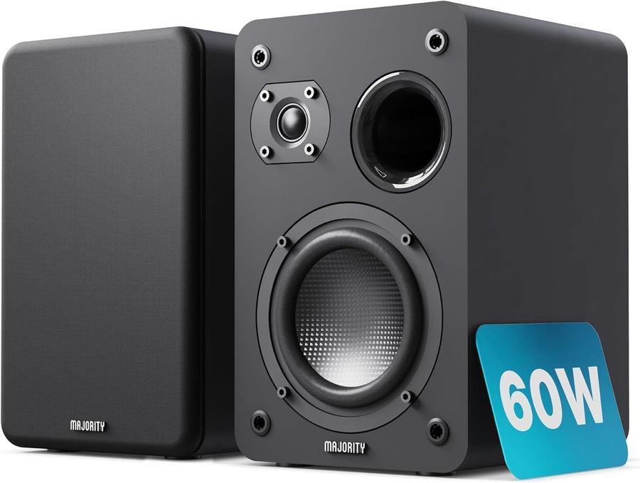 HiFi Bookshelf Speakers Pair Passive Stereo 60W Wooden Audio