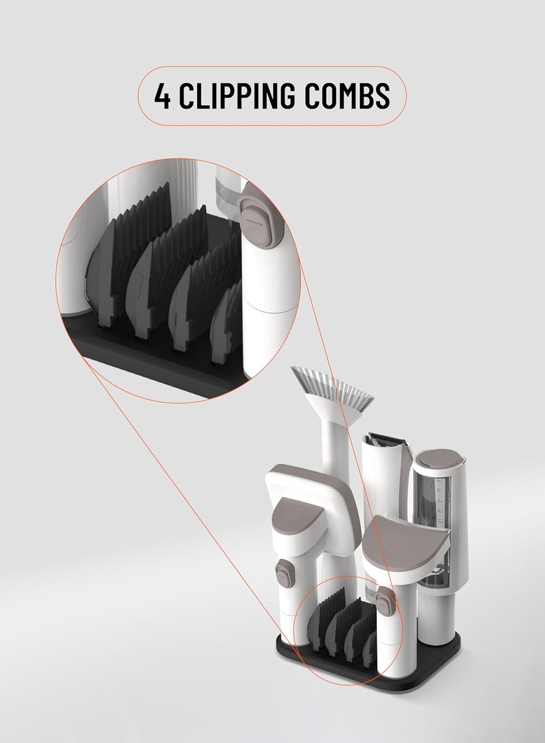 Pet Grooming Vacuum Kit 13500Pa 7 Tool Cordless Clipper 3.2L