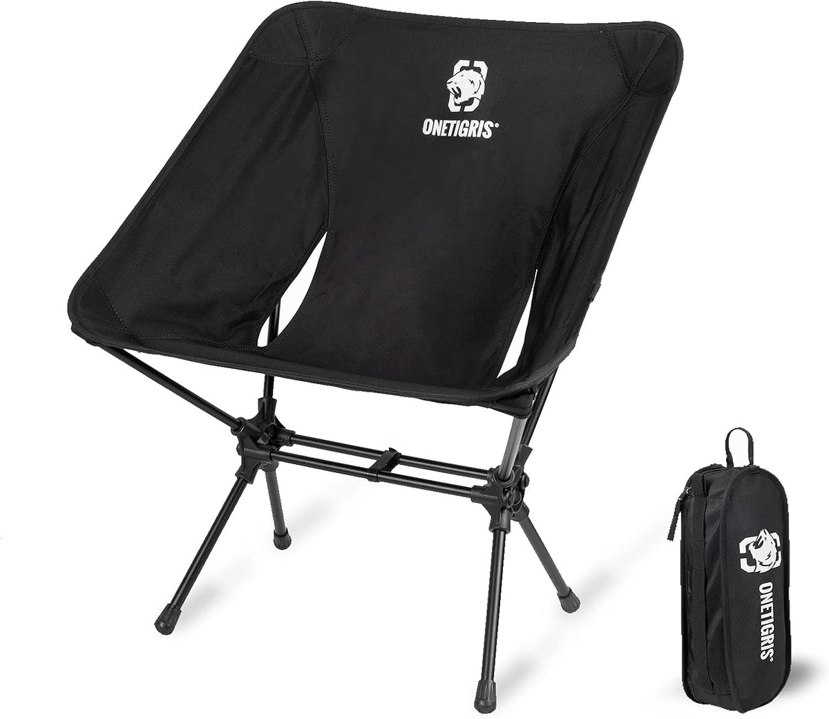 Black Folding Camping Chair Lightweight Backpacking Seat