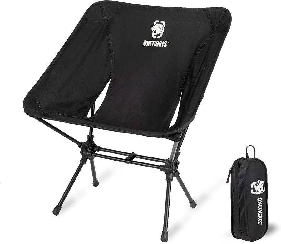 Black Folding Camping Chair Lightweight Backpacking Seat