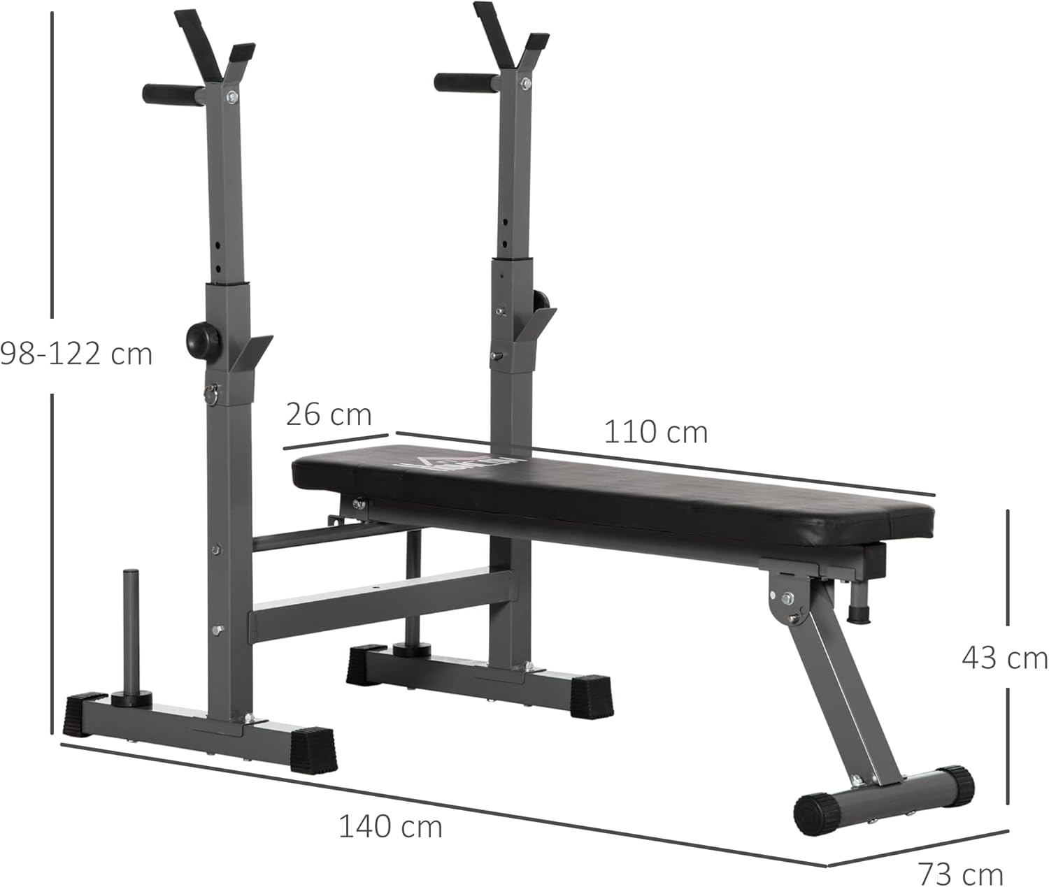 Adjustable Weight Bench Press Rack Dip Station Foldable Home Gym