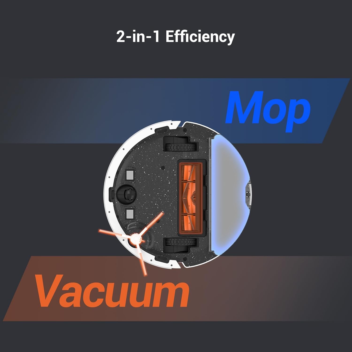 Robot Vacuum Mop 4000Pa LiDAR Mapping App Control Pet Hair