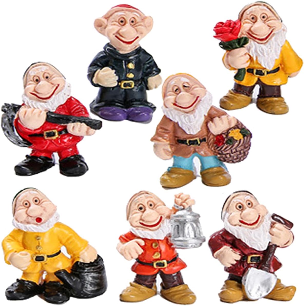 7PCS Mini Gnome Figurines Resin Fairy Garden Decor Set